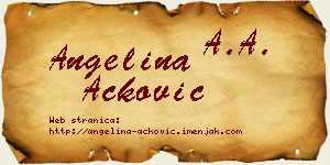 Angelina Acković vizit kartica